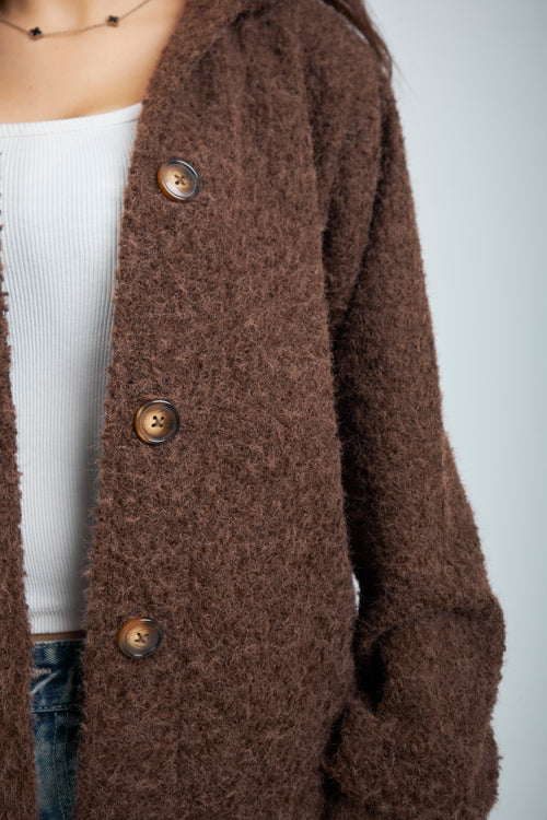 Wrapped wool jacket - brown